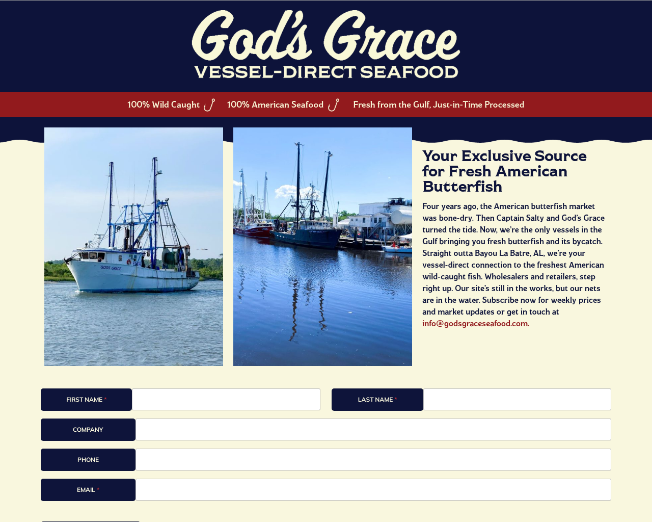 Desktop view of the wholesale seafood distributer website designed and developed by urbane strategies.