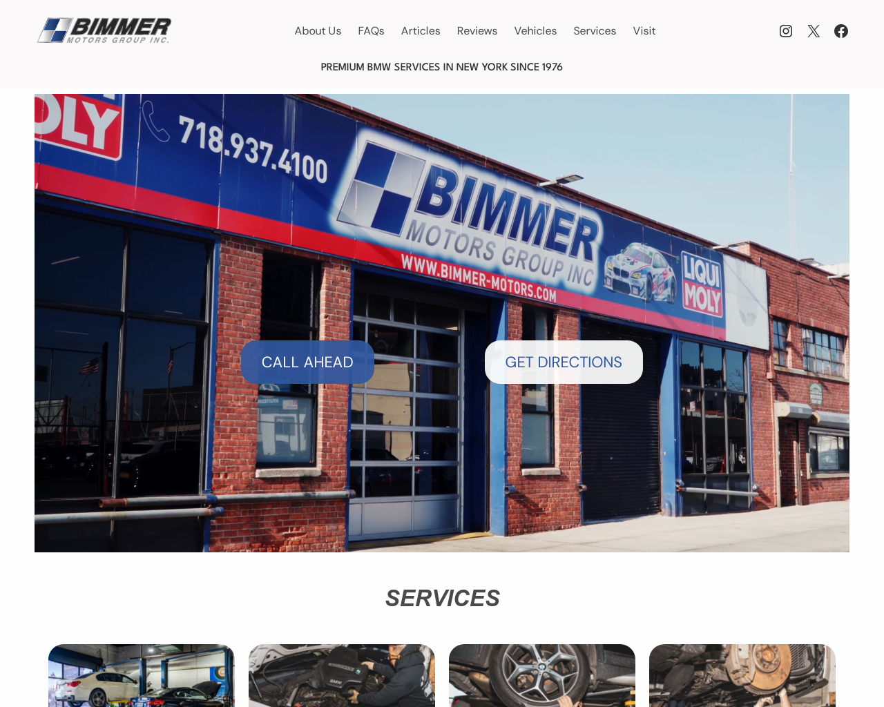 Desktop view of the autoshop website designed and developed by urbane strategies.