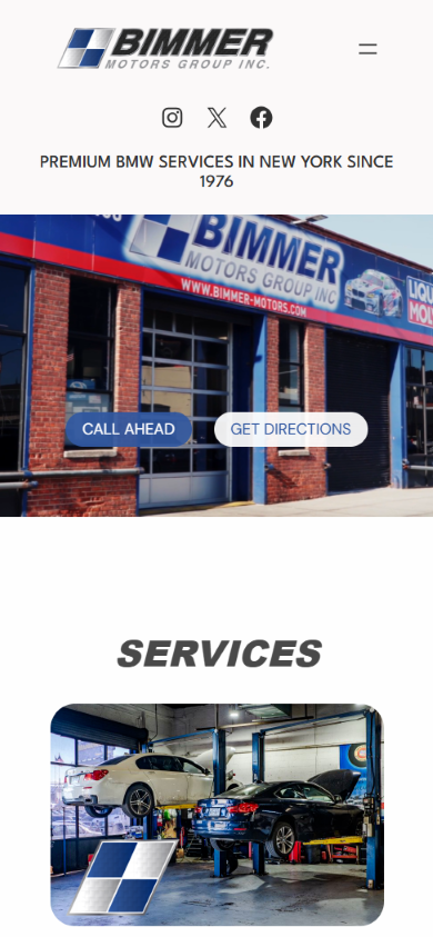 Mobile view of the auto shop website designed and developed by urbane strategies.